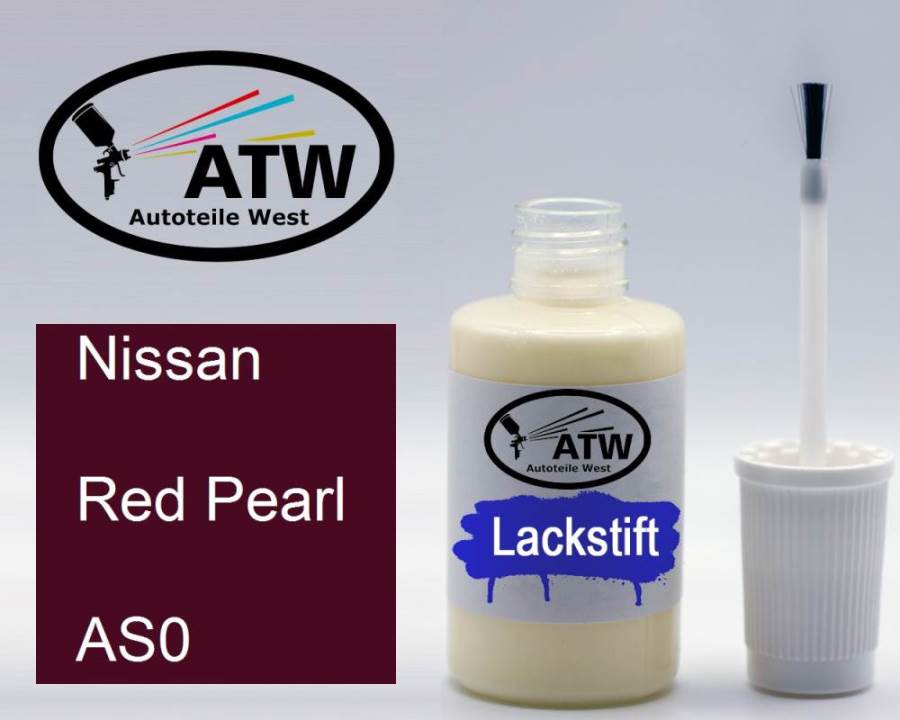 Nissan, Red Pearl, AS0: 20ml Lackstift, von ATW Autoteile West.